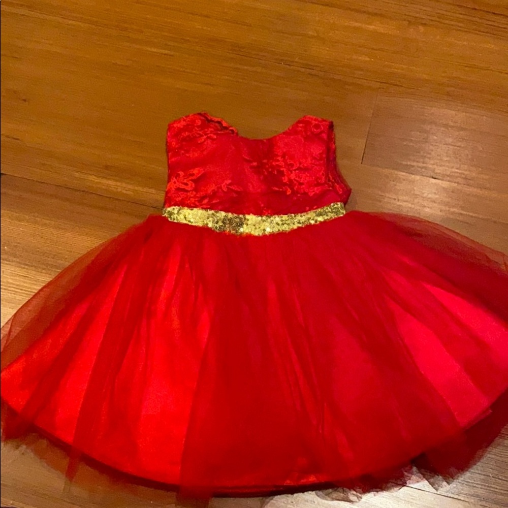 Red tulle dress